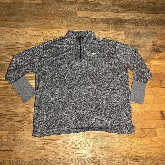 Nike Running Dri-Fit Womens Plus Size 3X Zip Thumbhole Athletic Top Gray 1/4 Zip - Picture 2 of 16